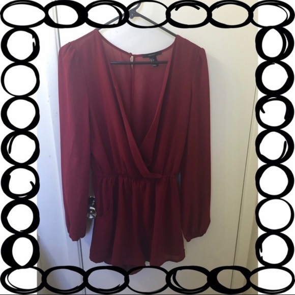 Burgundy Romper - Picture 1 of 2